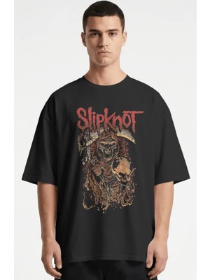 Sevbano Slipknot Rock Metal Müzik Grubu Baskılı Unisex Oversize Premium Tişört