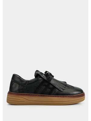 ProvoQ Siyah Deri Kadın Sneaker