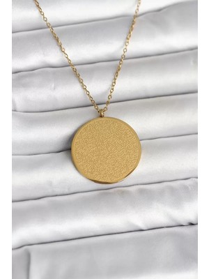 Uslucan Alışveriş 316L Çelik Gold Renk Ayetel Kürsi ve Allah Yazılı Kolye - TJ-BKO11055