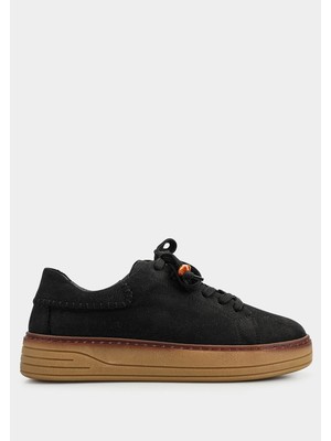 ProvoQ Siyah Deri Kadın Sneaker