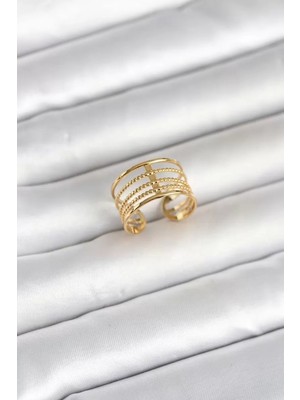 Uslucan Alışveriş 316L Çelik Gold Renk Vintage Model Kadın Yüzük - TJ-BYK4173