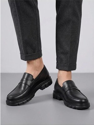 BEREN Erkek Hakiki Deri İç Ortopedik Taban Penny Loafer Günlük Casual Ayakkabı