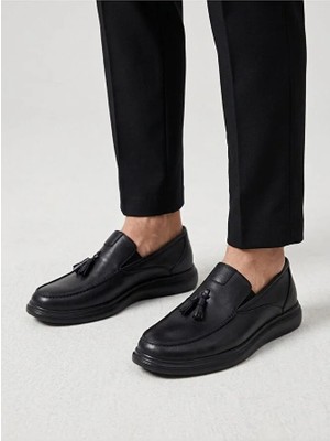 BEREN Erkek Hakiki Deri Püsküllü Ortopedik Taban Tassel Loafer Ayakkabı