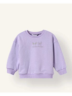 DeFacto Bisiklet Yaka Baskılı Kalın Sweatshirt Kız Bebek I5084A526AU