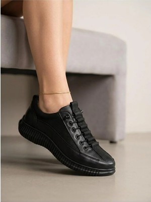 BEREN Kadın Hakiki Deri Casual Ayakkabı Ortopedik Taban Süet Kombin Sneaker