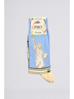 Pro City Unisex Pamuklu Çorap 12'li Renkli Desenli Günlük Çorap
