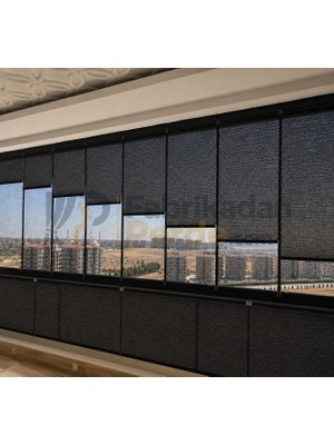 Fabrikadan Perde Esperanza Plise Perde Siyah 40 x 200 cm Cam Balkon