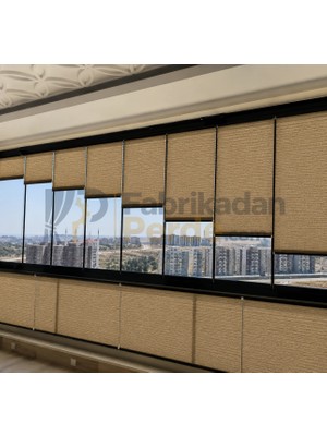 Fabrikadan Perde Esperanza Plise Perde Taba 70 x 110 cm Cam Balkon