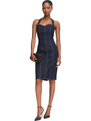 Guess Alisa Kadın Modal Karışımlı Denim Elbise