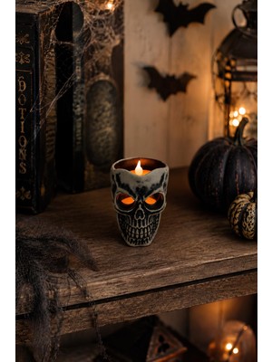 Patladı Gitti Halloween Cadılar Bayramı Kurukafa Mumluk – Kafatası Figürlü Dekoratif Mumluk