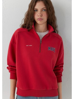 Mavi Logo Baskılı Sweatshırt Scarlet Smile