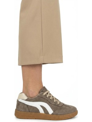 Eysha Melisandre Kadın Spor Ayakkabı Süet Bağcıklı Retro Sneaker Şeritli Kalın Tabanlı Günlük Rahat Hafif Model Sneaker