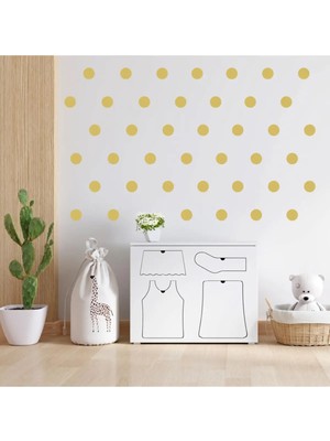 Bugy Bagy 5cm Ebadında 100 Adet Yuvarlak - Puantiye Sticker - Altın