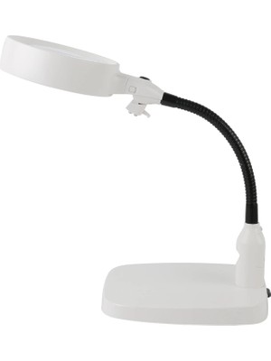 TeknoKapsül Masaüstü 10X LED Işıklı Büyüteç Okuma El Sanatları Onarım Büyüteç 7765