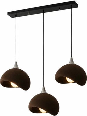 TeknoKapsül Beton Görünümlü 3D Pla Plastik Iskandinav Tarz Sarkıt Avize – Salon ve Cafe Için 61-70 cm Kahverengi