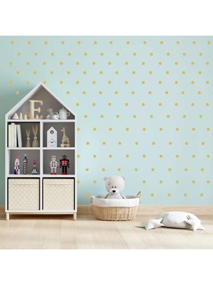 Bugy Bagy 2,5cm Ebadında 240 Adet Yuvarlak - Puantiye Sticker - Altın