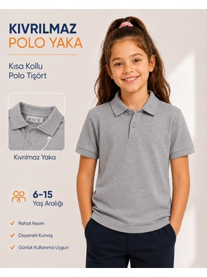Ilk Okul Polo Yaka Kısa Kol Pike Tişört Canbulgan