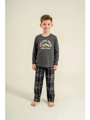 Arnetta %100 Pamuk Uzun Kol Erkek Çocuk Pijama Takım 3826