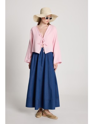 Minaaise Hardy Bağlamalı Müslin Bluz Toz Pembe