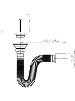 TeknoKapsül Körüklü Lavabo Sifonu, Ø 40-50 Mm, Kaliteli Malzeme