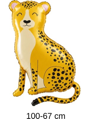 Patladı Gitti Leopar Folyo Balon 100 × 67 cm – Safari ve Orman Temalı Parti Süsü