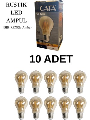 Cata CT-4285 Rustik LED Ampul Amber 4W - 10’lu Paket