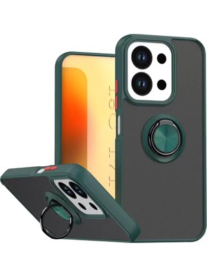 TeknoKapsül Newface Xiaomi Redmi 15C 4g Montreal Yüzüklü Silikon Kapak - Yeşil