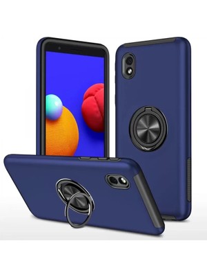 TeknoKapsül Newface Samsung Galaxy A01 Core Kılıf Elit Yüzüklü Kapak - Lacivert