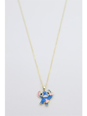 İlk El Grup Stitch Kalpli Kolye - Altın