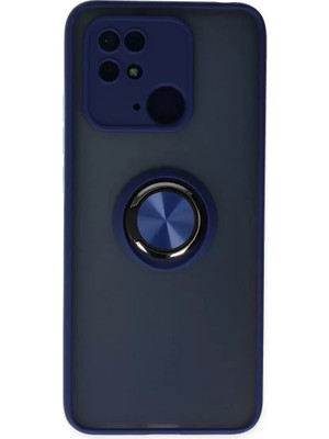 TeknoKapsül Newface Xiaomi Redmi 10C Kılıf Montreal Yüzüklü Silikon Kapak - Lacivert