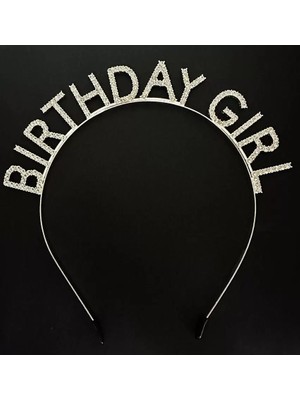 Uslucan Alışveriş Gümüş Kristal Taşlı Birthday Girl Doğum Günü Tacı Ithal Ürün 17X16 cm