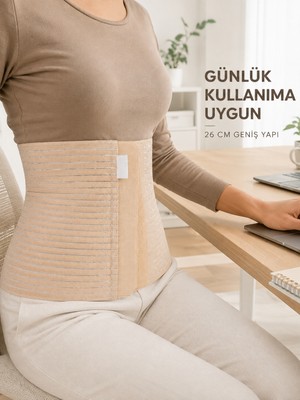 TeknoKapsül 26 cm Karın Korsesi 4 Kademeli Ayarlanabilir Abdominal Bel Destek Korsesi