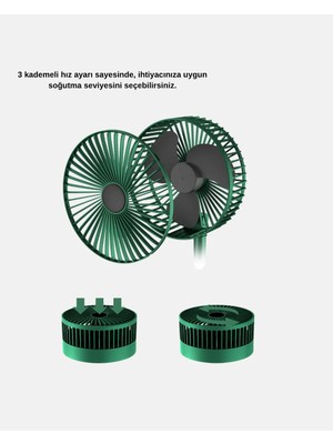 TeknoKapsül Şarjlı Mini Fan Katlanabilir 3 Hız Ayarlı Taşınabilir Tasarımlı