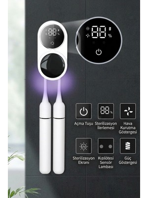 MMctech Diş Fırçası Sterilizatörü, Taşınabilir Uv Diş Fırçası Dezenfeksiyon Kutusu, LED Çift Diş Fırçası, Otomatik Sensör Şalterli, Duvara Monte, Diş Fırçası Başlıklarının Dezenfeksiyonu Için Şarj Edilebilir