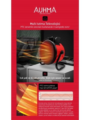 TeknoKapsül Ultra Güçlü 3000 Watt Taşınabilir Elektrikli Portatif Isıtıcı Soba Sıcak Hava Üfleyen Fan Radyatör
