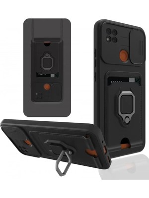 TeknoKapsül Newface Xiaomi Redmi 9c Kılıf Zuma Kartvizitli Yüzüklü Silikon - Siyah