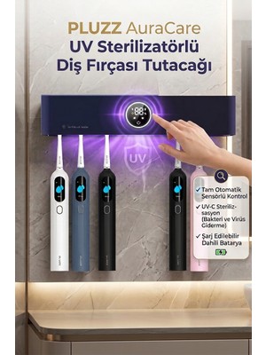 MMctech Şarj Edilebilir Diş Fırçası Tutacağı ve Sensörlü Uv Sterilizatör (Philips LED Teknolojisi)