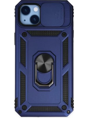 TeknoKapsül Newface Apple Iphone 14 Plus Kılıf Pars Lens Yüzüklü Silikon - Lacivert