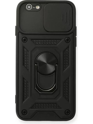 TeknoKapsül Newface Apple Iphone 6 Kılıf Pars Lens Yüzüklü Silikon - Siyah
