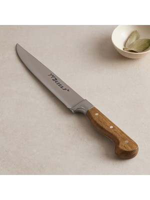 TeknoKapsül Ahşap Saplı Kasap Bıçağı (Bilezikli)