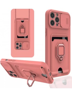 TeknoKapsül Newface Apple Iphone 12 Pro Kılıf Zuma Kartvizitli Yüzüklü Silikon - Pembe