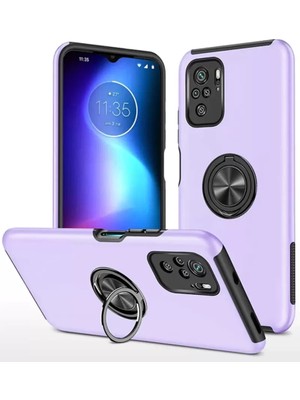 TeknoKapsül Newface Xiaomi Poco F3 Kılıf Elit Yüzüklü Kapak - Mor