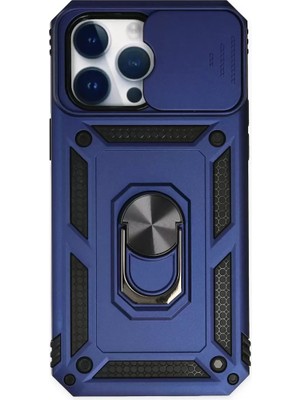 TeknoKapsül Newface Apple Iphone 14 Pro Kılıf Pars Lens Yüzüklü Silikon - Lacivert
