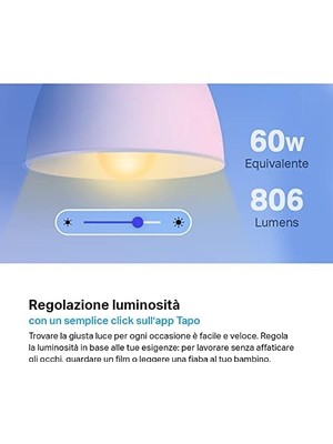 TeknoKapsül Tapo L510E Ayarlanabilir Işık Seviyeli Akıllı Wı-Fı LED Ampul 2700K Warm White