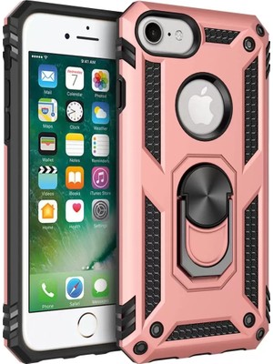 TeknoKapsül Newface Apple Iphone 7 Kılıf Sofya Yüzüklü Silikon Kapak - Rose