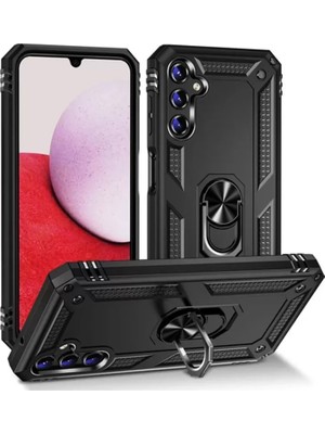 TeknoKapsül Newface Samsung Galaxy A04S Kılıf Sofya Yüzüklü Silikon Kapak - Siyah
