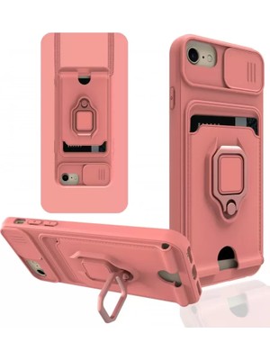 TeknoKapsül Newface Apple Iphone 7 Kılıf Zuma Kartvizitli Yüzüklü Silikon - Pembe