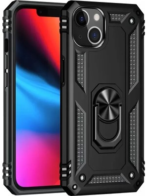 TeknoKapsül Newface Apple Iphone 14 Plus Kılıf Sofya Yüzüklü Silikon Kapak - Siyah