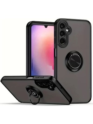 TeknoKapsül Newface Samsung Galaxy A26 Kılıf Montreal Yüzüklü Silikon Kapak - Siyah