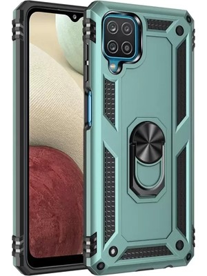 TeknoKapsül Newface Samsung Galaxy A22 Kılıf Sofya Yüzüklü Silikon Kapak - Yeşil